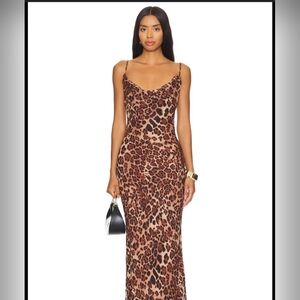 EMMA AND MICHELLE WOMEN'S MULTI COLOR LEOPARD SKIN MAXI DRESS SIZE LARGE